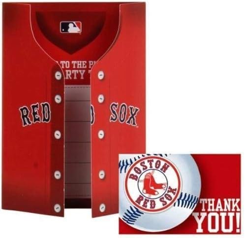 הזמנה ™ ™ ™ Boston Red Sox ™ Set & תודה - 3 7/8 x 5 5/8 | רב-צבעים | סט של 8